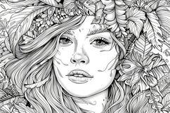 Beautiful Woman Face with Flowers Background Wallpaper Product Image 1