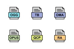 Set Of File Formats Icons Product Image 1