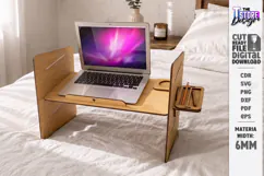 3D Wooden Bed Tray Table Laser Cut | Laptop Tray | Home SVG Product Image 1