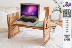 3D Wooden Bed Tray Table Laser Cut | Laptop Tray | Home SVG Product Image 1