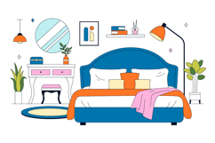 10 Bedroom Vector Illustration Product Image 4