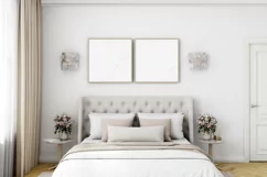 Frame mockup in bedroom, Mockup PSD JPG PNG Product Image 2