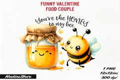 Funny Valentine&#039;s day Food Couple BUNDLE PNG. Product Image 3