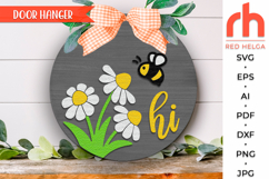 welcome daisy sign svg, bee daisy sign svg, daisy hanger svg, summer door sign svg, welcome sign svg, honey wood sign dxf, spring door sign svg, round hanging sign svg, laser cut file, layered sign svg, farm sign svg, seasonal sign svg, countryside sign