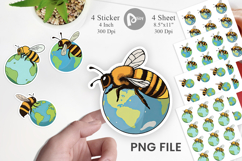 Bee with Earth Sticker Product Image 1