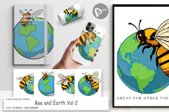 Digital Paper Bee with Earth Product Image 1