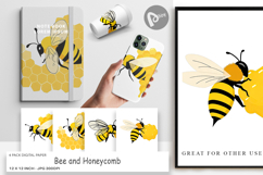 Digital Paper Bee and Honeycomb Product Image 1