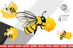 Bee Honeycomb Clipart Product Image 1