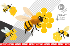Bee Honeycomb Clipart Product Image 1