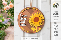 Bee and Sunflower Round Signs Bundle Laser Cut Product Image 2