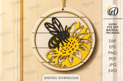 Bee and Sunflower Round Signs Bundle Laser Cut Product Image 7