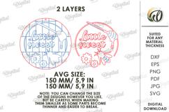 Bee Round Sign Laser Cut. Honey Bee. Little Sweet SVG Product Image 2