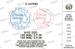 Bee Round Sign Laser Cut. Honey Bee. Hello Honey SVG Product Image 2