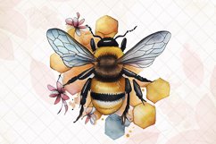 Bee Art Watercolor Sublimation Clipart Product Image 2