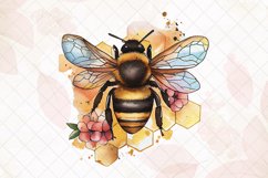 Bee Art Watercolor Sublimation Clipart Product Image 3