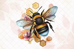 Bee Art Watercolor Sublimation Clipart Product Image 4