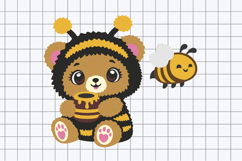 Cute Bee Bear 3D SVG Product Image 2