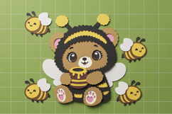 Cute Bee Bear 3D SVG Product Image 4