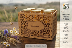 3D Bee Boxes Bundle Laser Cut. Honey Storage Box SVG Product Image 12