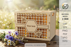 3D Bee Boxes Bundle Laser Cut. Honey Storage Box SVG Product Image 5