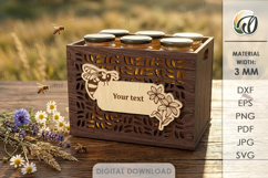 3D Bee Boxes Bundle Laser Cut. Honey Storage Box SVG Product Image 8