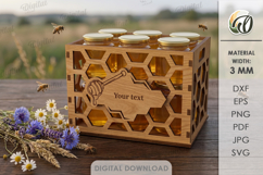 3D Bee Box Laser Cut. Honey Jar Storage Box SVG Product Image 1