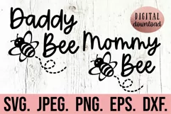 Family Bee SVG - Mommy Daddy Bee - Bumble Bee Birthday SVG Product Image 1