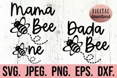 Family Bee SVG - Mama Dada Bee - 1st Bumble Bee Birthday Product Image 1