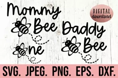 Family Bee SVG - Mommy Daddy Bee - 1st Bumble Bee Birthday Product Image 1