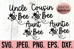 Family Bee SVG - Uncle Cousin Aunt Bumble Bee Birthday SVG Product Image 1