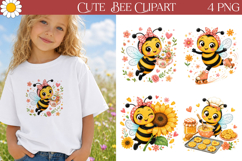 Cute Bee Clipart | Fall Reading Sublimation Product Image 1