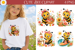 Cute Bee Clipart | Fall Reading Sublimation Product Image 1