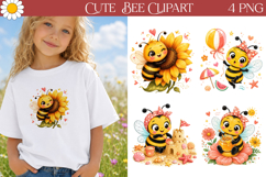 Cute Bee Clipart | Fall Reading Sublimation Product Image 1