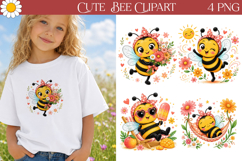 Cute Bee Clipart | Fall Reading Sublimation Product Image 1