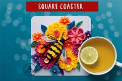 Bee coaster  3d square coasters desi