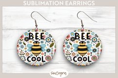 Bee Cool v1 Round Earrings Sublimation Product Image 1