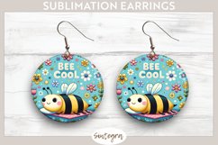 Bee Cool v2 Round Earrings Sublimation Product Image 1