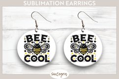 Bee Cool v5 Round Earrings Sublimation Product Image 1