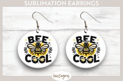 Bee Cool v6 Round Earrings Sublimation Product Image 1