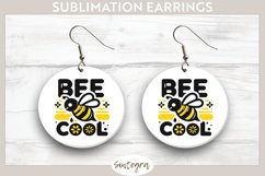Bee Cool v9 Round Earrings Sublimation Product Image 1