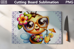 Hawaii Tropical Bee Glasses Cutting Board | Summer Floral Product Image 1