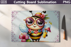 Hawaii Tropical Bee Glasses Cutting Board | Summer Floral Product Image 1