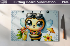 Hawaii Tropical Bee Glasses Cutting Board | Summer Floral Product Image 1