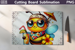 Hawaii Tropical Bee Glasses Cutting Board | Summer Floral Product Image 1