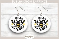 Bee Different v1 Round Earrings Sublimation Product Image 1