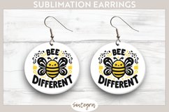 Bee Different v2 Round Earrings Sublimation Product Image 1