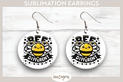 Bee Different v4 Round Earrings Sublimation Product Image 1