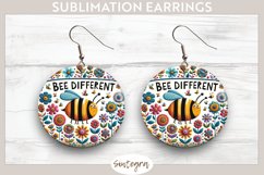 Bee Different v5 Round Earrings Sublimation Product Image 1