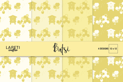 Honeycomb and hive digital paper cute style