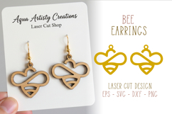 Bee Earrings Laser Cut SVG Template Product Image 1